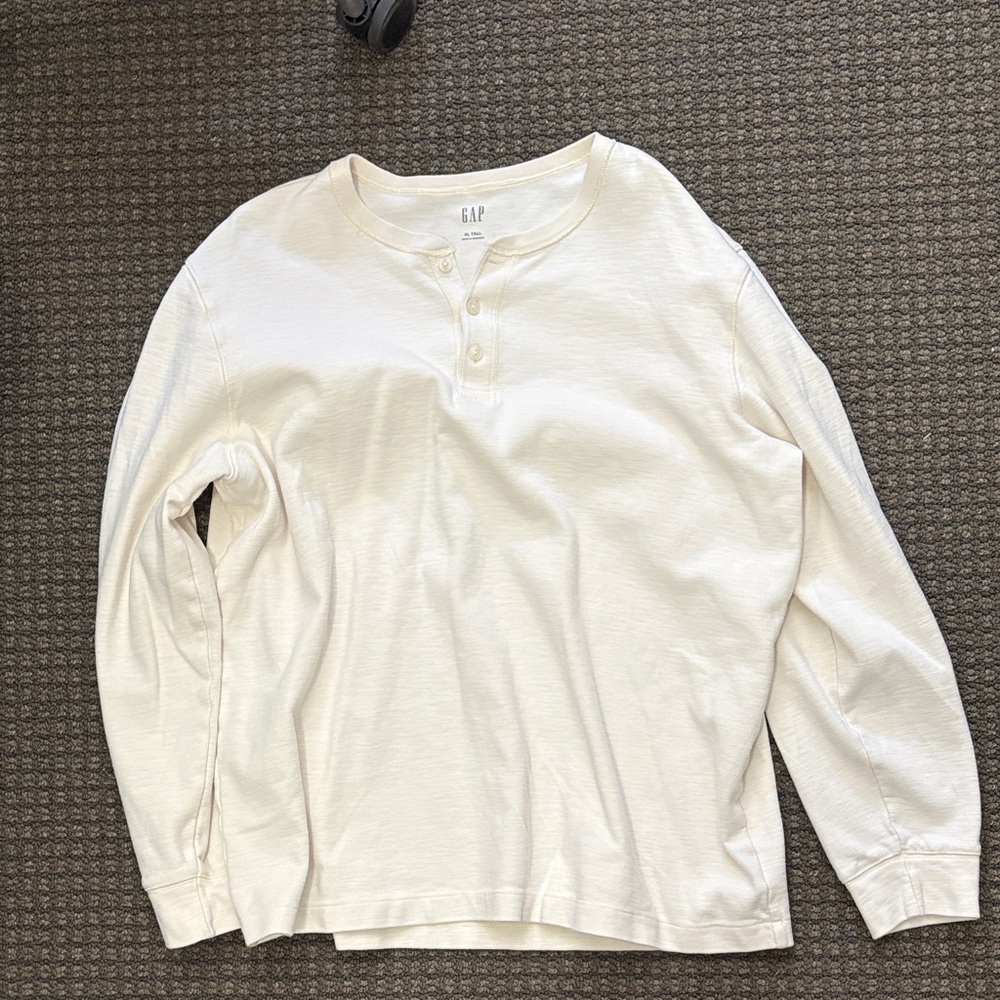 GAP Off-White Long Sleeve Henley